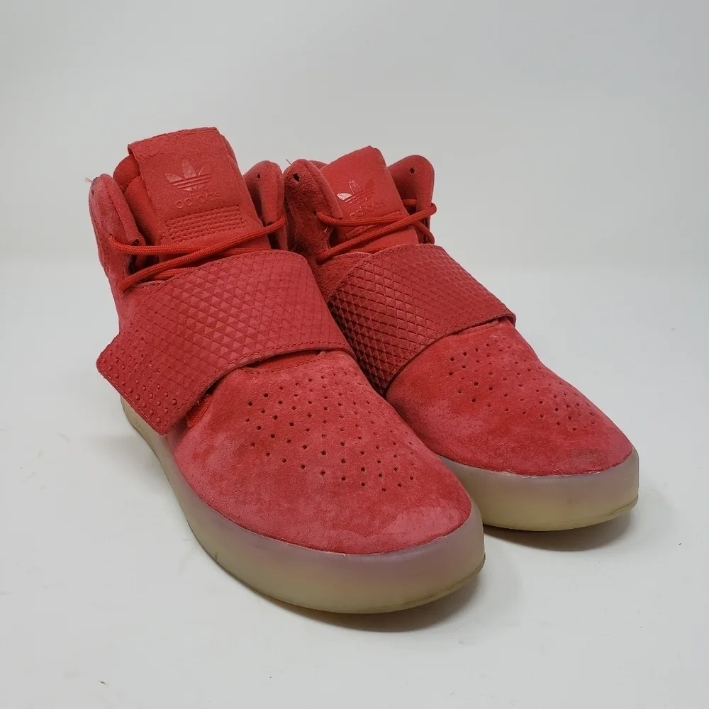 Adidas Tubular Invader Strap red high tops size 6.5
